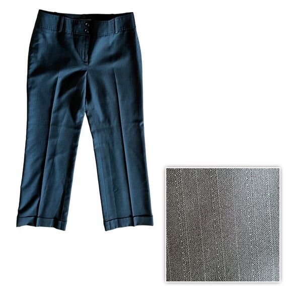 Ann Taylor Women’s Margo Gray Pinstripe Wide Leg Dress Pants Size 4 goth Office - Picture 2 of 9